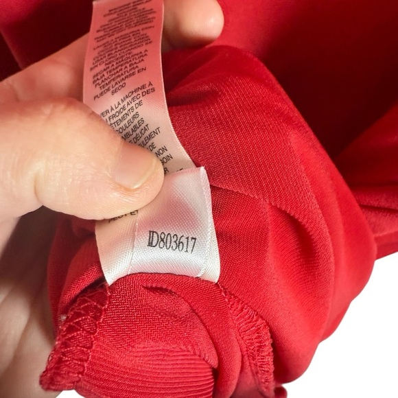 Chico’s Women’s Cold Shoulder Flowy Mini Dress Red Size XS (0) - Picture 9 of 10